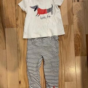 Little Pup Kids Set - White and Black Stripes
